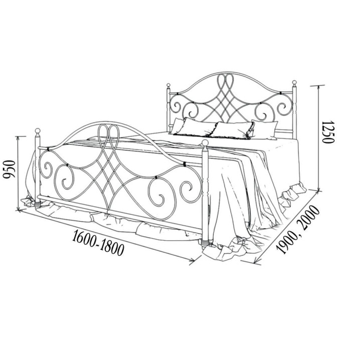 Кровать металлическая Парма Bella-Letto