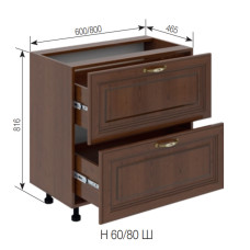 Кухонная секция нижняя Н 60 Ш LUX Роксана Мир мебели