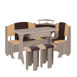 Кухонний комплект Князь Куток  +  Стіл з ящиком - 1  +  Табурет - 3 VIP Піхотін