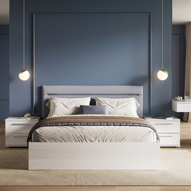 Кровать без каркаса 1,6х2,0 Фемели / Family Глянец Белый MiroMark FM-37-WB