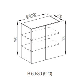 Кухонная секция верхняя В 80 (h-920) Софи Мир мебели 