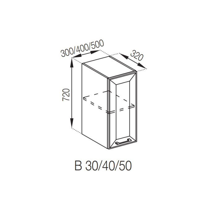 Кухонная секция верхняя В 50 Марго Мир мебели