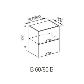 Кухонная секция верхняя В 80 Б Адель Люкс Мир мебели
