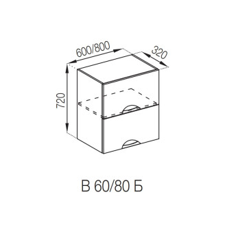 Кухонная секция верхняя В 80 Б Адель Люкс Мир мебели
