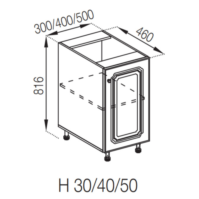 Кухонна секція нижня Н 40 Валенсія Світ меблів