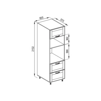 Кухонна секція пенал П 60 ДШ п/мікрохвиль. FAVORIT Домініка Світ меблів 