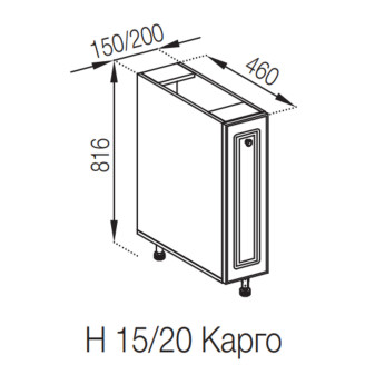 Кухонная секция нижняя Н 20 карго Валенсия Мир мебели 