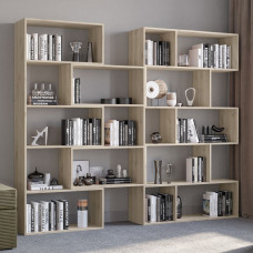 Комплект стеллажей Пиксель1 и Пиксель 2 Дуб Белый Мир Мебели