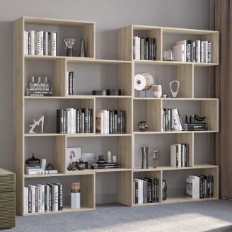 Комплект стеллажей Пиксель1 и Пиксель 2 Дуб Белый Мир Мебели