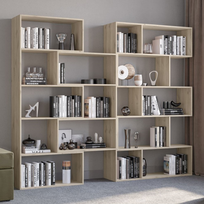 Комплект стелажів Піксель1 та Піксель 2 Дуб Білий Світ Меблів