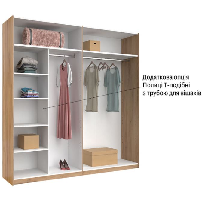 Шафа-купе 2,5x2,1 Белла / Bella Глянець Білий MiroMark BL-21-WB