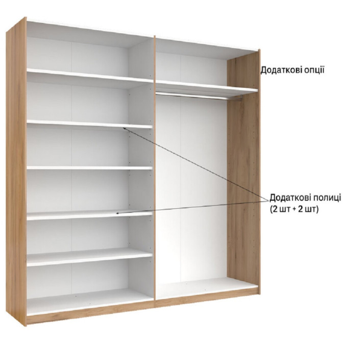 Шафа-купе 2,5x2,1 Белла / Bella Глянець Білий MiroMark BL-21-WB