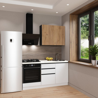 Кухня готова ДСП 2 Класик 1,6 м вбудована плита, окрема витяжка, без ручок Senam Кухня готова ДСП 2 Класик 1,6 м вбудована плита, окрема витяжка, без ручок Senam