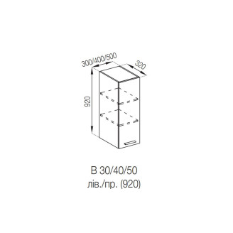 Кухонна секція верхня В 40 (h-920) Б'янка Світ меблів Кухонна секція верхня В 40 (h-920) Б'янка Світ меблів