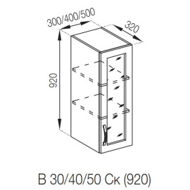 Кухонная секция верхняя В 30 Ск (h-920) Оля Мир мебели