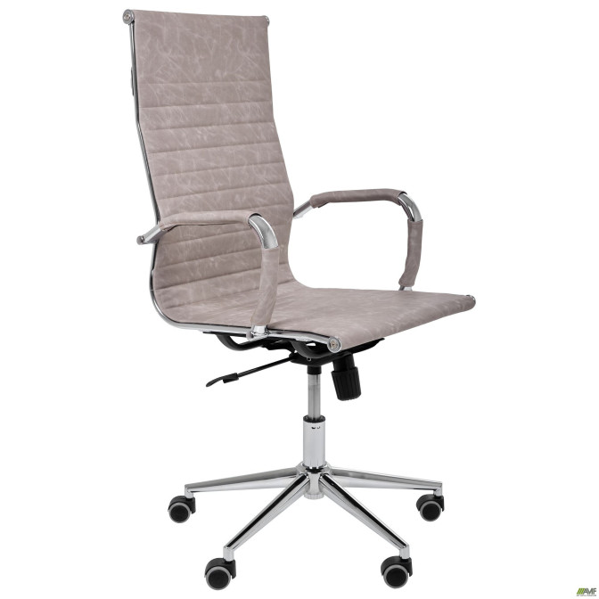 Крісло Slim HB Хром Tilt WAX Light Grey AMF