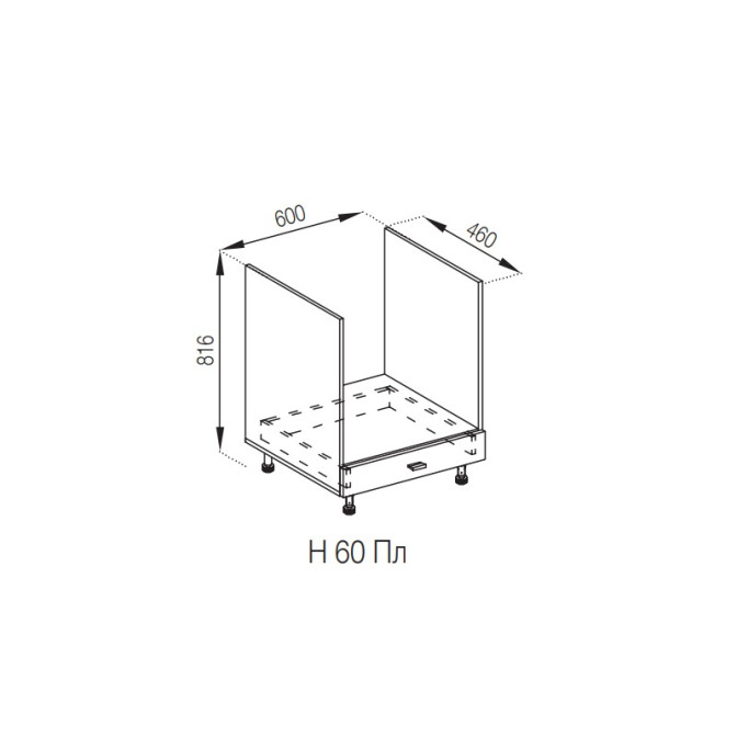 Кухонная секция нижняя Н 60Пл LUX Софи Мир мебели