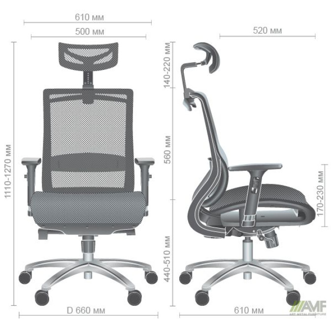 Крісло Coder Black, Alum, Grey AMF
