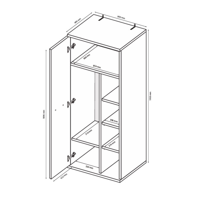 Шафа 2Дв Белла / Bella Глянець Білий MiroMark BL-122-WB