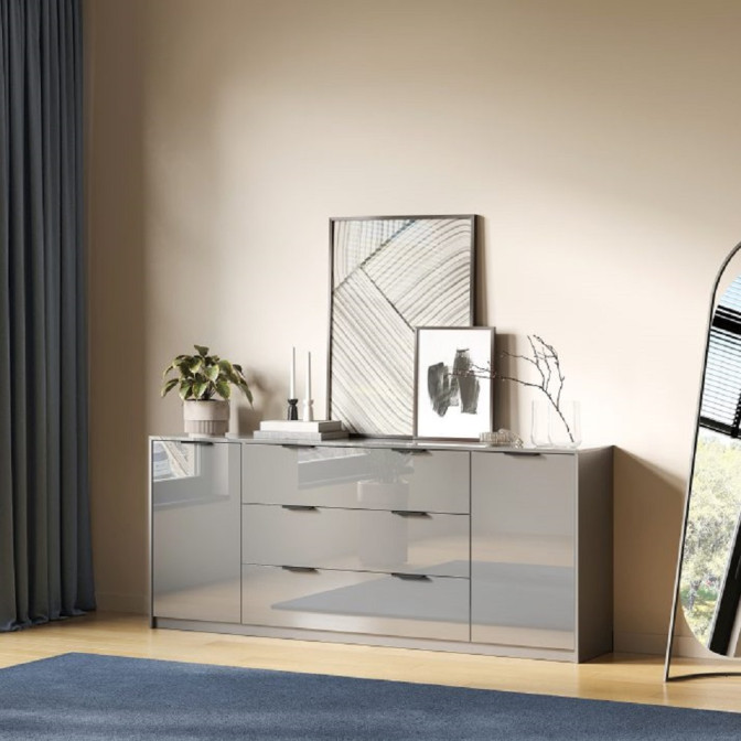 Комод 2Дв 3Ящ Рома Колор / Roma Color Глянец Серая Лава MiroMark RС-162-GL