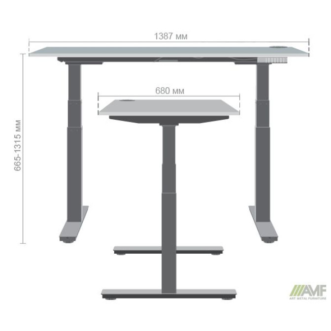 Стол Rise 1387х680 Дуб Эндгрейн AMF