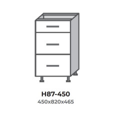 Кухонна секція Н87-450 нижня 450 три шухляди Оптима Еверест  