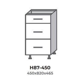 Кухонная секция Н87-450 нижняя 450 три шухляды Оптима Эверест  