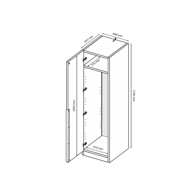 Шкаф 1Дв Тоффи / Toffee Супермат Тоффи - Орех Макадамия MiroMark TF-21-TF