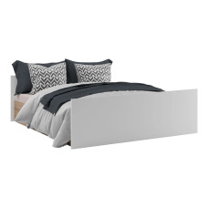 Кровать с металлическим каркасом Ким Дуб Артизан / Белый Мир Мебели