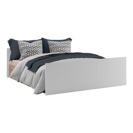 Ліжко з металевим каркасом Кім Дуб Артизан / Білий Світ Меблі