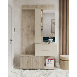 Прихожая Соната Дуб Белый / Сатин Мир Мебели