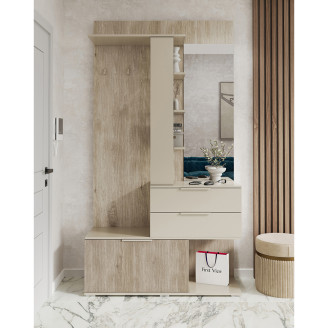 Прихожая Соната Дуб Белый / Сатин Мир Мебели