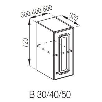 Кухонная секция верхняя В 50 Валенсия Мир мебели 