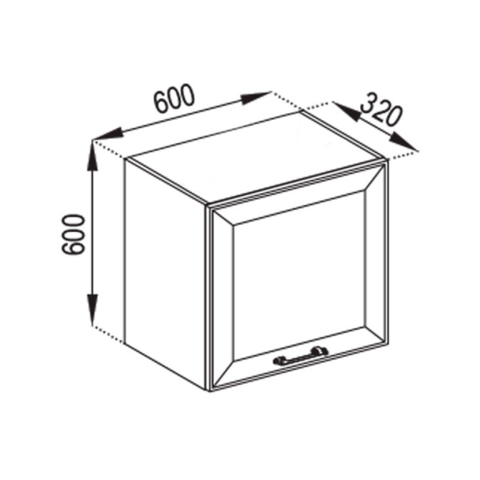 Кухонная секция под вытяжку 60 ОКАП (h-920) Марго Мир мебели
