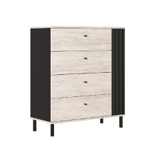 Комод 4Ящ Артвуд Светлый / Антрацит Тео Мир Мебели