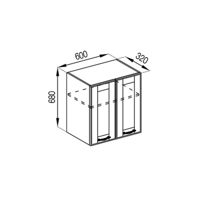 Кухонная секция верхняя В 60 під витяжку Доминика Мир мебели
