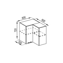 Кухонна секція верхня 60*60 кут прямий Адель Світ меблів 