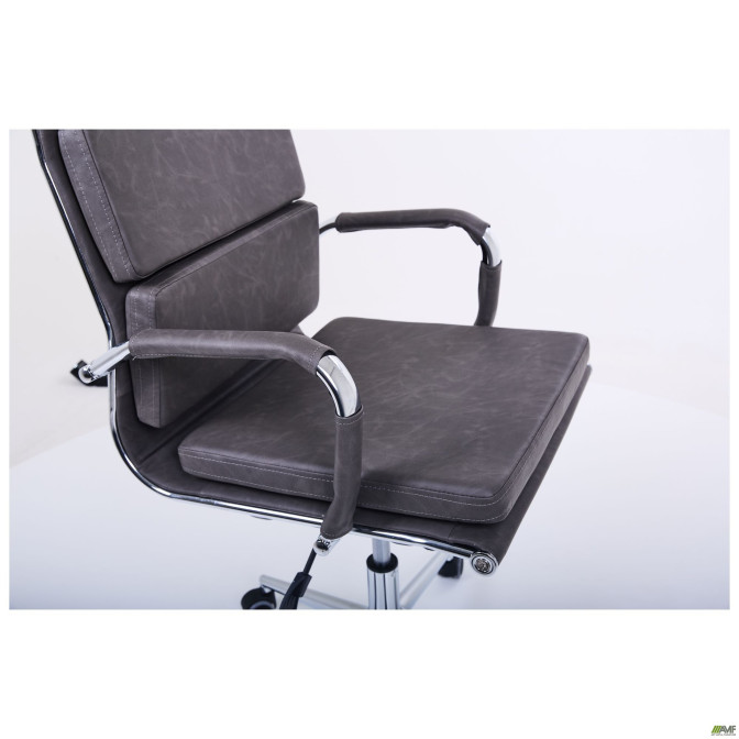Крісло Slim FX HB Хром Tilt WAX Black Grey AMF