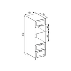 Кухонна секція пенал П 60 ДШ п/мікрохвиль. FAVORIT Марго Світ меблів  