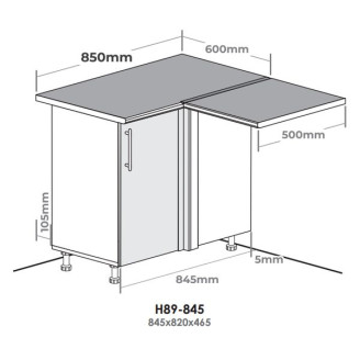 Кухонна секція Н89-845 нижня 845 кут 90