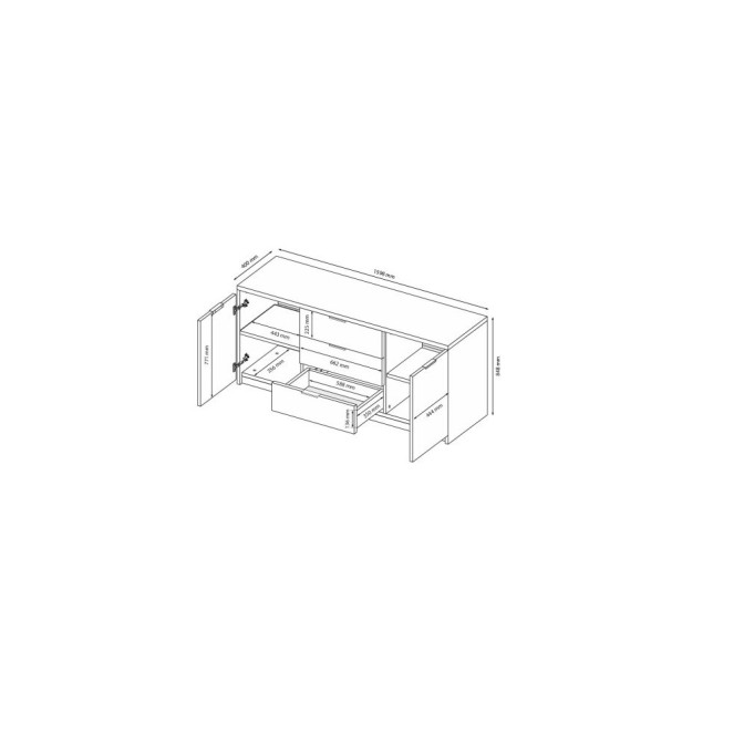 Комод 2Д 3Ящ 1,6м Артея / Arteya Глянець Білий / Дуб Крафт MiroMark AR-166-WB