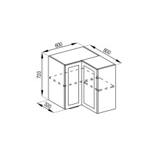 Кухонная секция верхняя 60*60 кут прямий Анна Мир мебели 