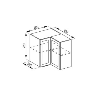 Кухонна секція верхня 60*60 кут прямий Анна Світ меблів 