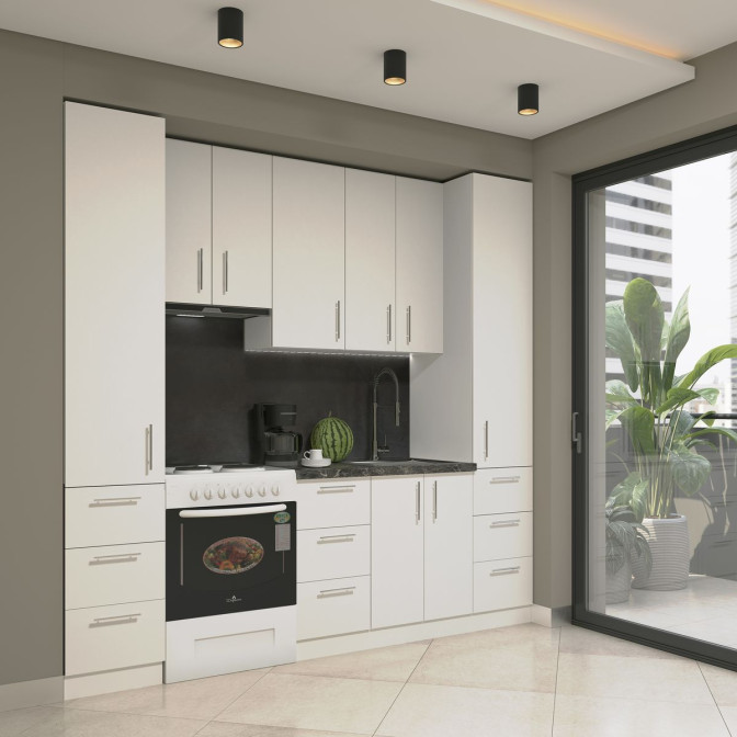 Кухня готова ДСП 3 Класик 2,4 м висота Н 900 плита окремо, з ручками Senam