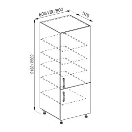 Кухонная секция пенал П 80 (h-920) 2Д Анна Мир мебели