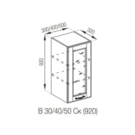 Кухонная секция верхняя В 50 Ск (h-920) Доминика Мир мебели