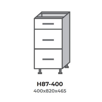 Кухонна секція Н87-400 нижня 400 три шухляди Оптима Еверест  