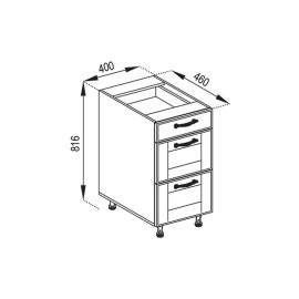 Кухонная секция нижняя Н 40Ш LUX Доминика Мир мебели