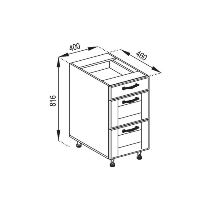 Кухонная секция нижняя Н 40Ш LUX Доминика Мир мебели