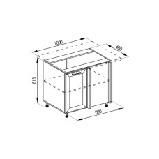 Кухонная секция нижняя Н 100 Марго Мир мебели
